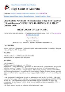 [Home] [Databases] [WorldLII] [Search] [Feedback]  High Court of Australia You are here: AustLII >> Databases >> High Court of Australia >> 1983 >>[removed]HCA 40  [Database Search] [Name Search] [Recent Decisions] [Noteu