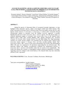 ANÁLISE FILOGENÉTICA DE DUAS ESPÉCIES SIMPÁTRICAS DE TUCUNARÉ (Cichla, PERCIFORMES), COM REGISTRO DE HIBRIDIZAÇÃO EM DIFERENTES PONTOS DA BACIA AMAZÔNICA