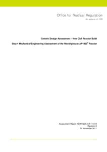 Generic Design Assessment - Step 4 - Assessment of Westinghouse AP1000 - Mechanical Engineering