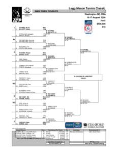 Legg Mason Tennis Classic MAIN DRAW DOUBLES Washington DC, USA