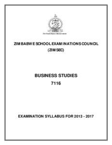 ZIMBABWE SCHOOL EXAMINATIONS COUNCIL (ZIMSEC) BUSINESS STUDIES 7116