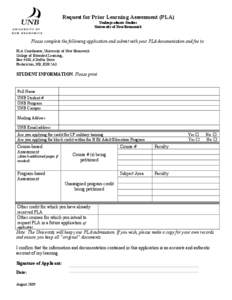 Microsoft Word - APPLICATION FORM FOR PLAR CREDIT[1].doc