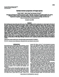 Basidium / Plant anatomy / Spore / Hilum / Fungus / Ballistospore / Sterigma / Basidiospore / Surface energy / Biology / Mycology / Surface chemistry