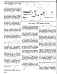 Preliminary Results from the Hydrodynamic Element of the 1994 Entrapment Zone Study Jon Burau, USGS, Calrfomia District; Mark Stacey, Stanford Universzty; and Jgf Gartner, USGS, Nations1 Research Program  This article di