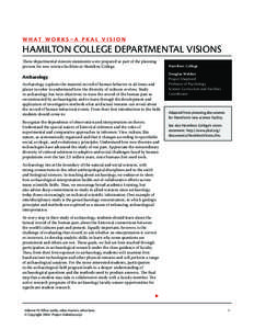 Hamilton College Departmental Visions