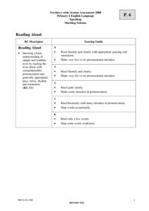 Territory-wide System Assessment 2008 Primary 6 English Language Speaking Marking Scheme  P. 6