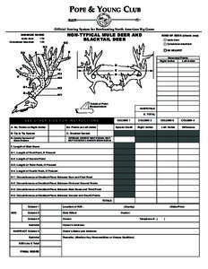 POPE & YOUNG CLUB Official Scoring System for Bowhunting North American Big Game NON-TYPICAL MULE DEER AND BLACKTAIL DEER