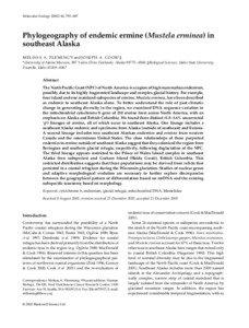 Molecular Ecology[removed], 795 – 807  Phylogeography of endemic ermine (Mustela erminea) in