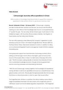 Releases 26 Jan 14 - CrimsonLogic launches office operations in Oman