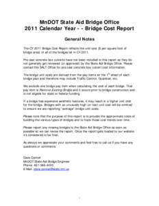 Microsoft Word - CY 2011 Bridge Cost Report Cover Sheet.doc