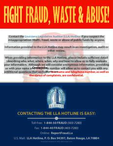 Fight Fraud, Waste & Abuse!