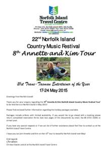 Microsoft Word - Annette & Kim Escorted Country Music Tour Information Pack 2015.doc