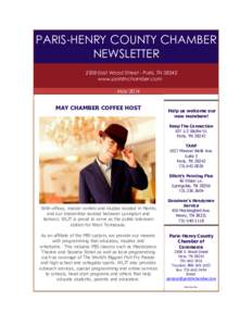 PARIS-HENRY COUNTY CHAMBER NEWSLETTER 2508 East Wood Street - Paris, TN[removed]www.paristnchamber.com May 2014