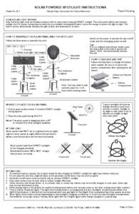 SOLAR POWERED SPOTLIGHT INSTRUCTIONS Patent Pending