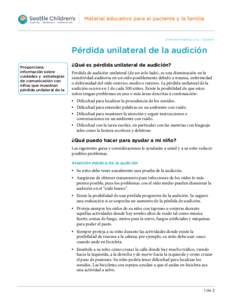 PE144S Unilateral Hearing Loss-Spanish