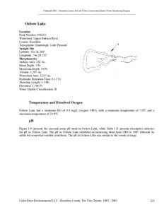 Published 2005 – Hamilton County Soil and Water Conservation District Water Monitoring Program ___________________________________________________________________________________________ Oxbow Lake Location Pond Number