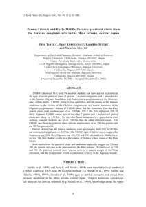 J. Earth Planet. Sci. Nagoya Univ., Vol. 49, 15 to 30, 2002  Permo-Triassic and Early-Middle Jurassic granitoid clasts from the Jurassic conglomerates in the Mino terrane, central Japan  Shiro TANAKA1 , Yusei K UROYANAGI