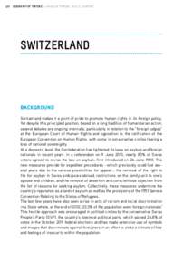 130  GEOGRAPHY OF TORTURE . A WORLD OF TORTURE . ACAT 2014 REPORT SWITZERLAND