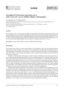 Description of Chaetocladius longivirgatus sp. n., with a review of C. suecicus (Kieffer) (Diptera: Chironomidae)