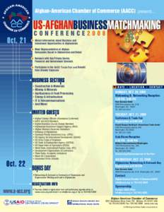 Afghan-American Chamber of Commerce (AACC)  presents.... US-AFGHANBUSINESSMATCHMAKING CONFERENCE2008