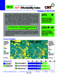 True Affordability and Location Efficiency  H+T Affordability Index SM  Washington, DC--MD--VA--WV