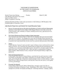 March 19, [removed]Board of Supervisors Minutes