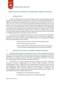 CONSOLIDATED FATF STRATEGY ON COMBATTING TERRORIST FINANCING