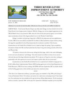 THREE RIVERS LEVEE IMPROVEMENT AUTHORITY 1114 Yuba Street, Suite 218 Marysville, CA[removed]7841 Fax[removed]