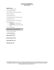 FERRY COUNTY COMMISSIONERS 290 E. Tessie Ave. Republic, WA[removed]TENTATIVE AGENDA August 27th, 2012 8:00 AM Call Meeting to Order