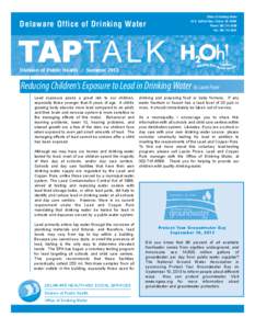 Delaware Office of Drinking Water  TAPTA L K Office of Drinking Water 43 S. DuPont Hwy • Dover, DE 19901
