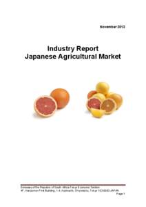 NovemberIndustry Report Japanese Agricultural Market  Embassy of the Republic of South Africa-Tokyo Economic Section