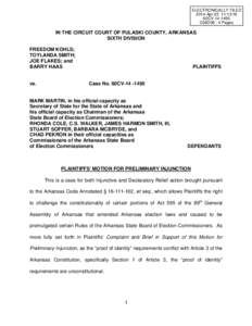 Lawsuit / Arkansas / Plaintiff