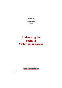 Addressing the needs of Victorian prisoners