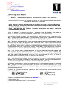 Microsoft Word - Communiqué de presse _ ExxonMobil_ Gamme Mobil1 FINAL.docx