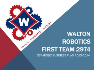 WALTON ROBOTICS FIRST TEAM 2974 STRATEGIC BUSINESS PLAN  The mission of the