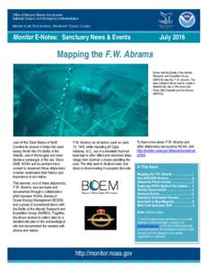 Monitor E-Notes: Sanctuary News & Events  July 2016 Mapping the F.W. Abrams Divers with the Battle of the Atlantic