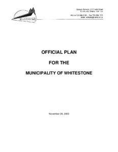 Whitestone /  Ontario / Ontario Highway 124 / Parry Sound District / Whitestone / Land-use planning / Provinces and territories of Canada / Ontario / Wahwashkesh Lake / Shawanaga Lake