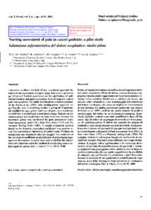Studi originaWOrigina1 studies Dolore neoplastico/Neoplastic pain Eur. J. Oncol., vol. 5, n. 1, pp[removed],200O  M. G. De Marinis, M. Crudele, G. Tonini, D. Santini