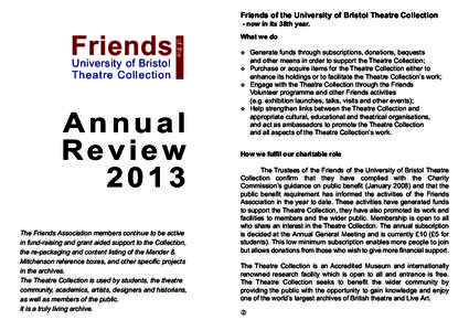 Friends of the University of Bristol Theatre Collection  University of Bristol Theatre Collection  of the