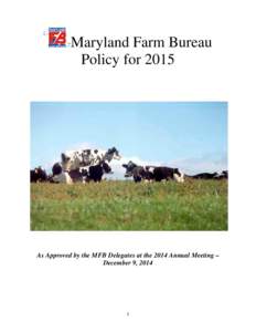 Agriculture / Maryland / Conservation in the United States / Agriculture in the United States / United States / Urban studies and planning / Agricultural education / Farmland preservation