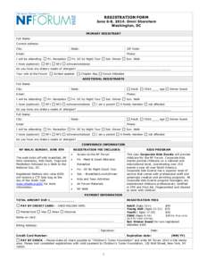 REGISTRATION FORM June 6-8, 2014. Omni Shoreham Washington, DC PRIMARY REGISTRANT Full Name: Current address: