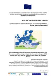 ENPI benefits of enhanced environmental protection - Regional report: [Southern] countries