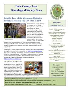Dane County Area Genealogical Society News 