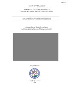 EWS - 01 STATE OF ARKANSAS ARKANSAS GEOLOGICAL SURVEY BEKKI WHITE, DIRECTOR AND STATE GEOLOGIST  _____________________________________________________________________