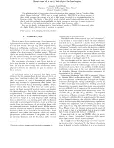 Spectrum of a very hot object in hydrogen. Jacques Moret-Bailly Physique, Universite de Bourgogne Dijon France∗ (Dated: November 7, 2006) The astonishing lack of observation of accreting neutron stars suggests that an 