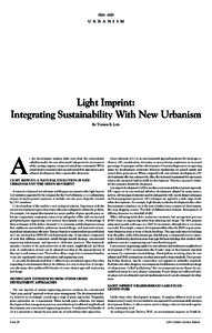 åå  U R B A N I S M Light Imprint: Integrating Sustainability With New Urbanism