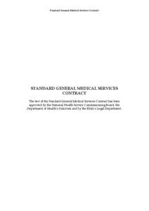 Standard General Medical Services Contract  STANDARD GENERAL MEDICAL SERVICES CONTRACT