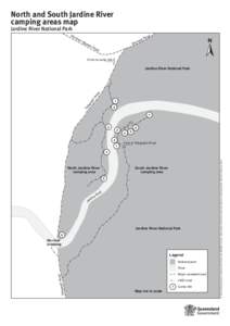 North and South Jardine River camping areas map, Jardine River National Park