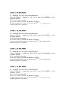 YSGOL GYNRADD NEFYN Fel y gwyddoch bu`n rhaid gohirio`r trip i Ynys Enlli Rydym yn ail drefnu`r weithgaredd ar gyfer dydd Iau nesaf, Gorffennaf 12fed os bydd y tywydd yn caniatau. Diolch am eich cydweithrediad. As you kn