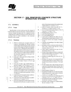 BRIDGE D ESIGN SPECIFICATIONS • APRIL[removed]SECTION 17 - SOIL REINFORCED CONCRETE STRUCTURE INTERACTION SYSTEMS  17.1	 GENERAL